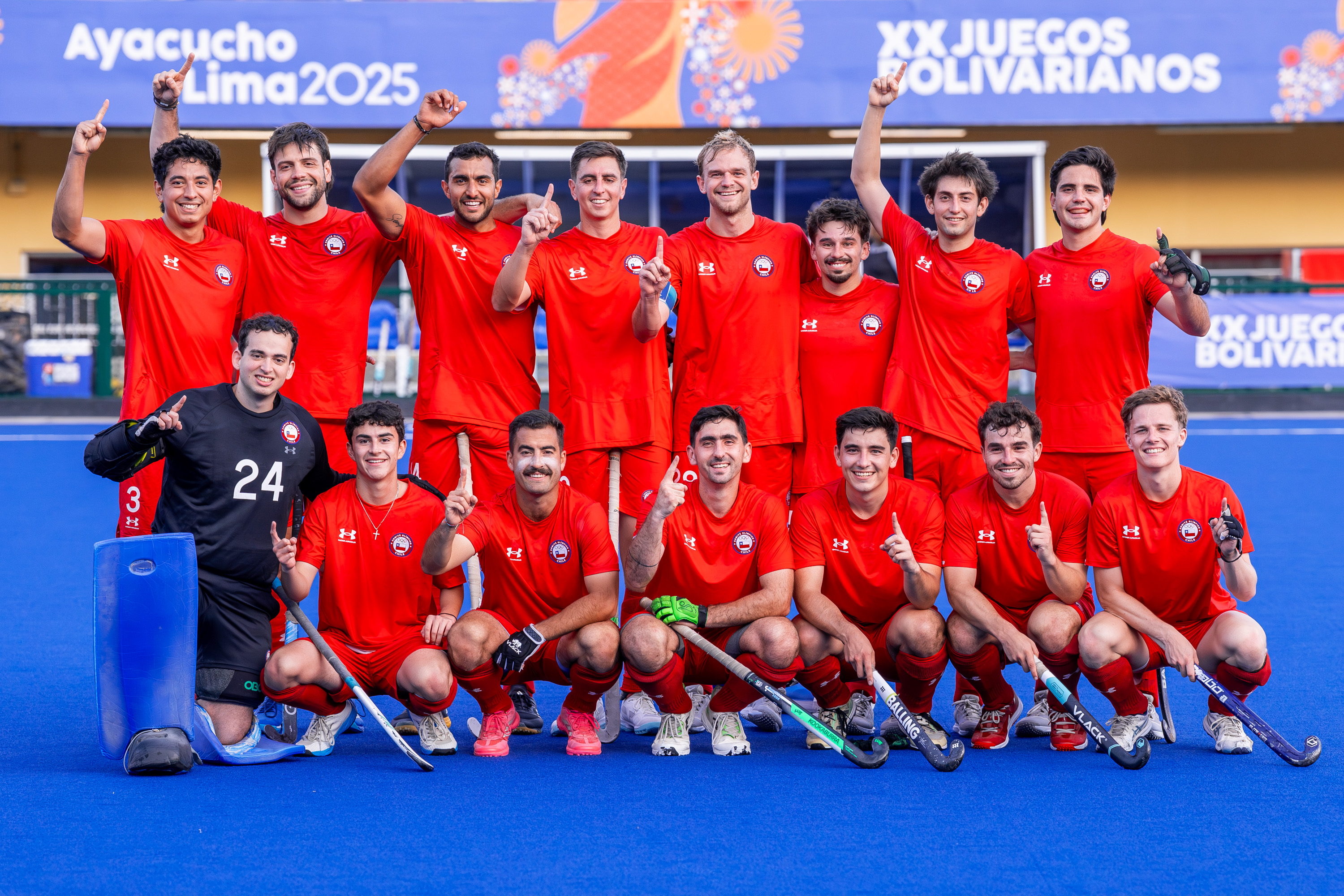 Fotografías de la Selección Chilena de Hockey Césped Masculino, campeona boivariana 2025